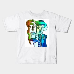 portrait cubism Kids T-Shirt